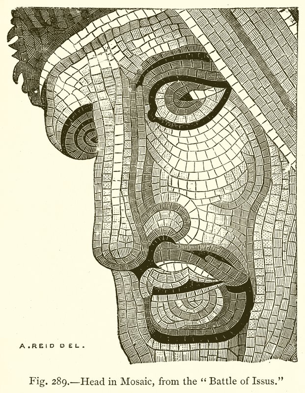 Head in Mosaic from the Battle of Issus by English School