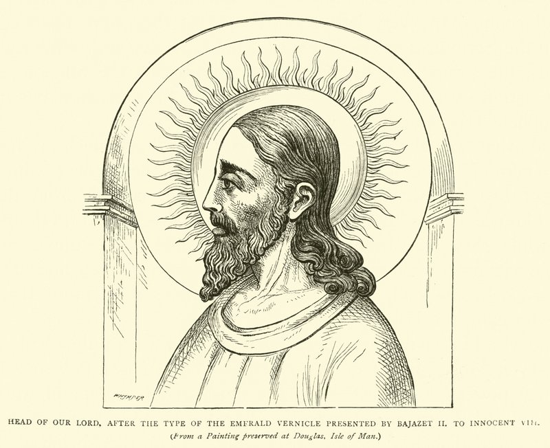 Head of Our Lord, after the type of the Emerald Vernicle presented by Bajazet II to Innocent VIII by English School