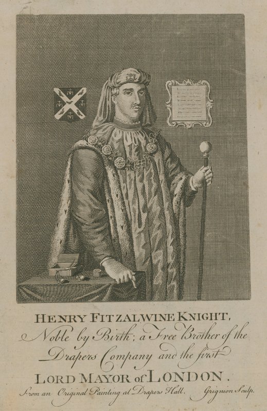 Henry Fitzalwine, the first Lord Mayor of London by English School