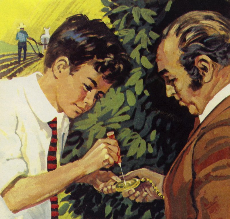 Henry Ford delighted in fixing the watches of neighbours by English School