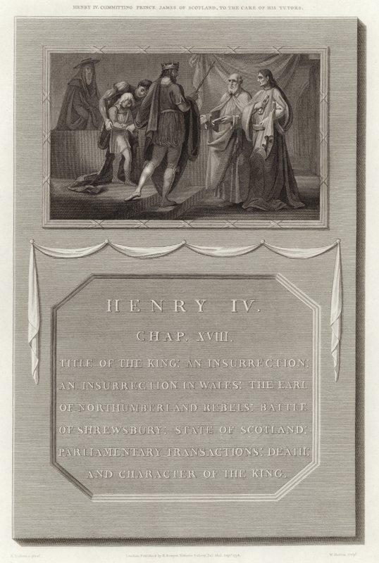 Henry IV Committing Prince James of Scotland to the Care of His Tutors by English School