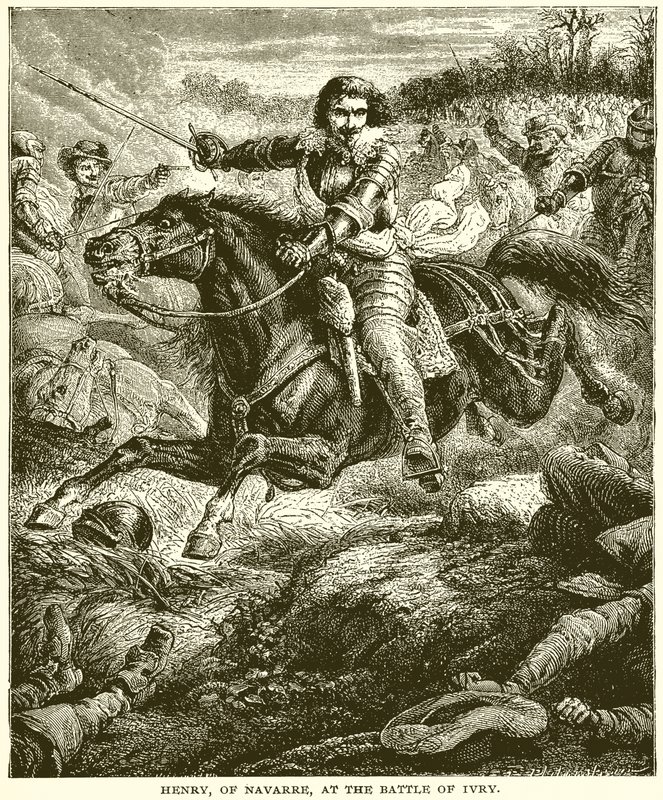 Henry of Navarre at the Battle of Ivry by English School