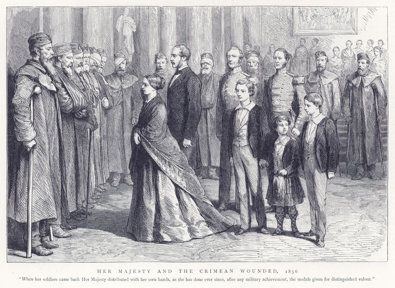 Her Majesty and the Crimean Wounded, 1856 by English School