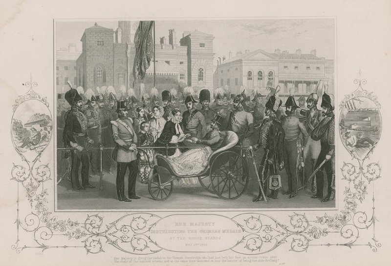 Her Majesty Distributed the Crimean Medals at the Horse Guards, 18 May 1856 by English School