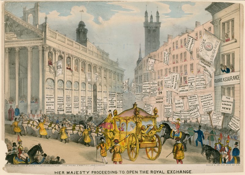 Her Majesty Proceeding to Open the Royal Exchange, London by English School