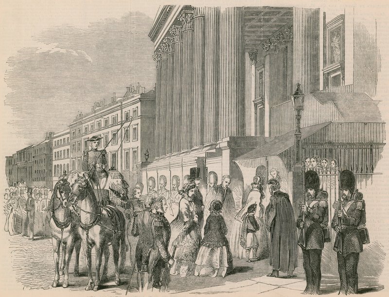 Her Majesty visiting the Exhibition of the Royal Academy by English School
