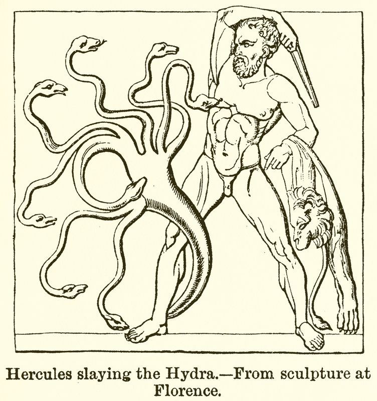 Hercules Slaying the Hydra by English School