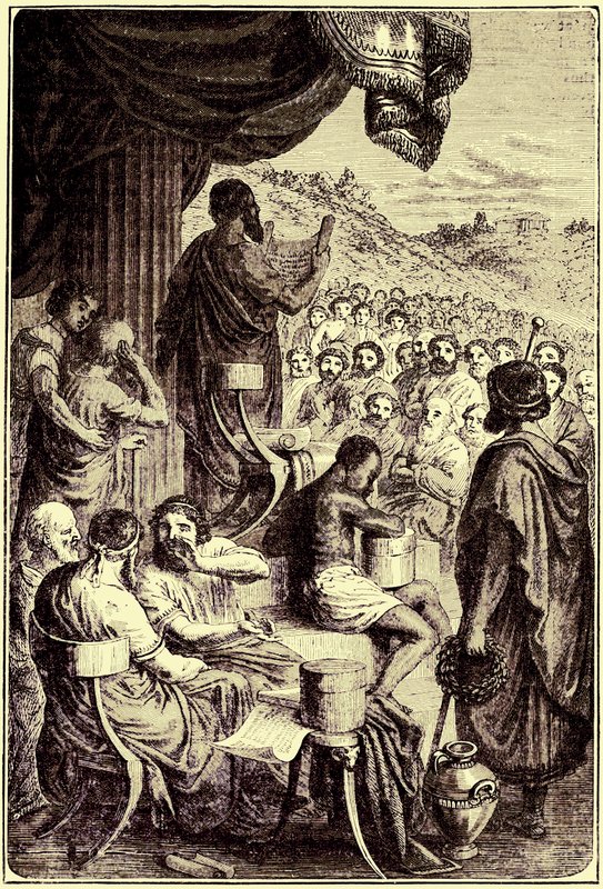 Herodotos Reading His History at a Public Festival (illustration from The Illustrated History of the World, published c.1880) by English School