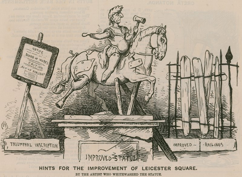 Hints for the improvement of Leicester Square by the artist who whitewashed the statue by English School