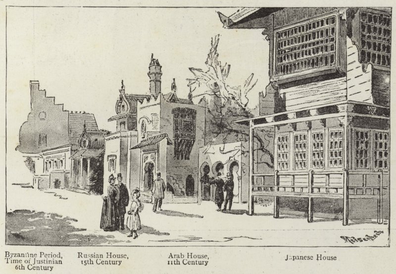 History of Human Dwellings at the Paris Exhibition by English School