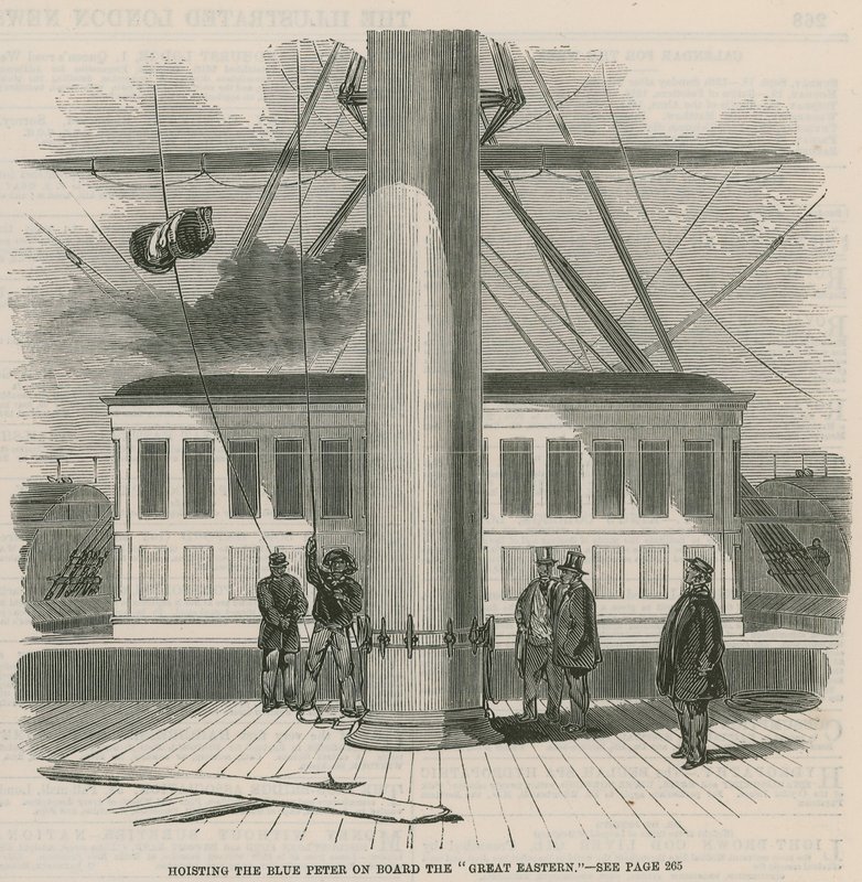 Hoisting the Blue Peter on Board the Great Eastern by English School