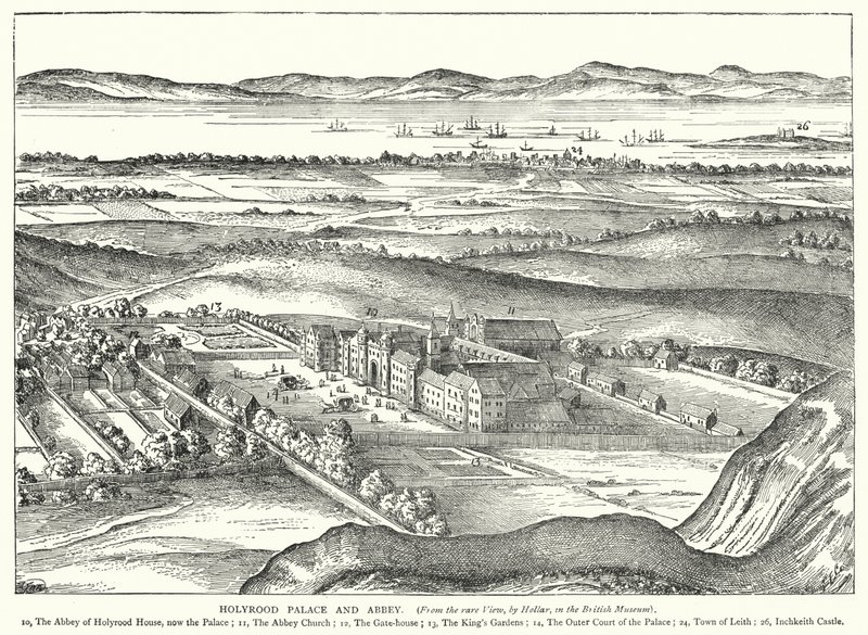 Holyrood Palace and Abbey (engraving) by English School