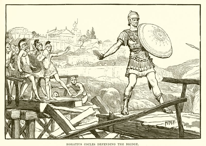 Horatius Cocles Defending the Bridge by English School