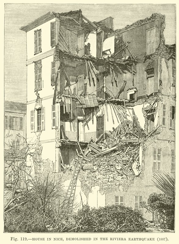 House in Nice, Demolished in the Riviera Earthquake, 1887 by English School