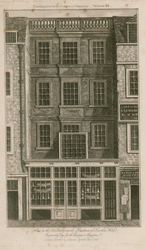 House in the Old Bailey once the residence of Jonathan Wild by English School