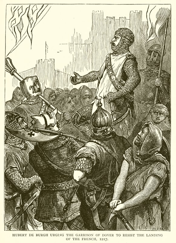 Hubert de Burgh urging the Garrison of Dover to Resist the landing of the French, 1217 by English School