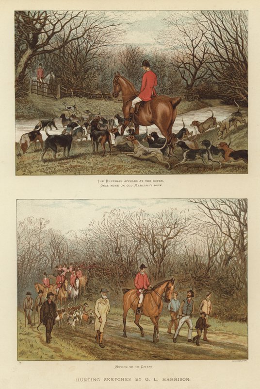 Hunting Sketches by G L Harrison by English School