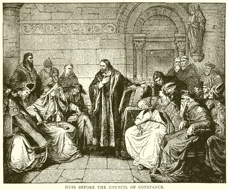 Huss before the Council of Constance by English School