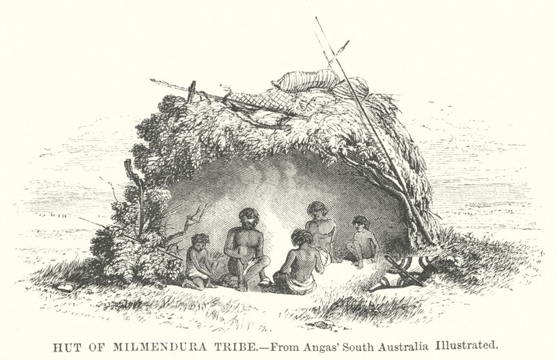 Hut of Milmendura Tribe by English School