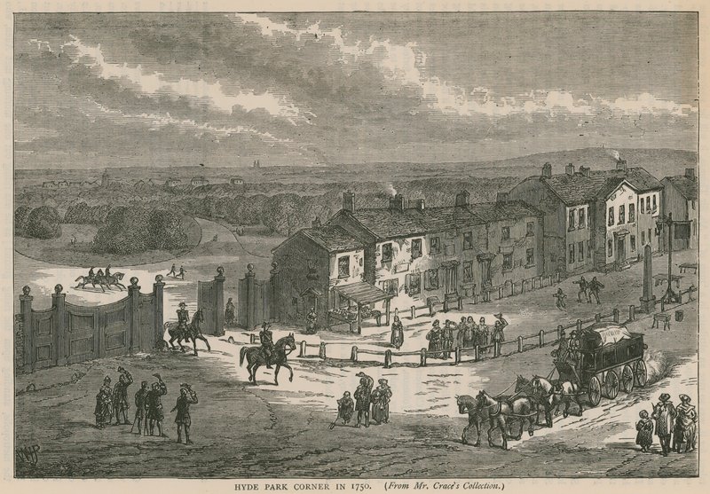 Hyde Park Corner in 1750 by English School