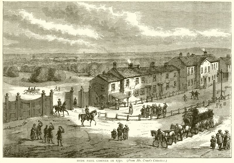 Hyde Park Corner in 1750 by English School
