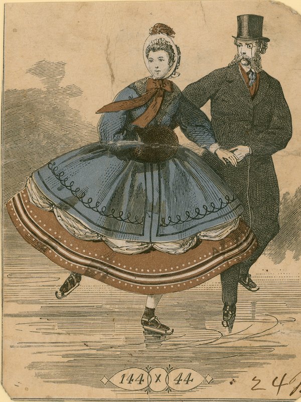 Ice Skating Couple by English School