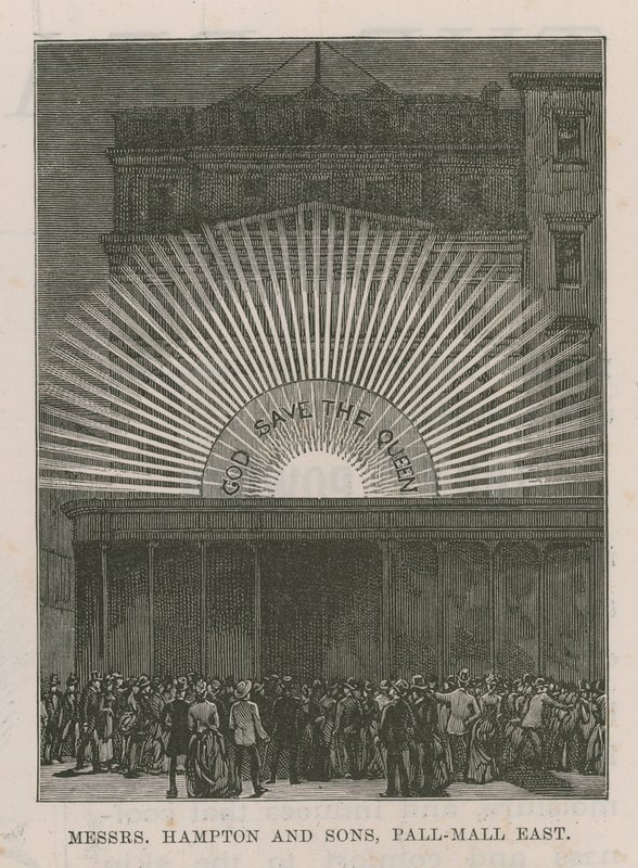 Illuminations Adorning Messrs Hampton and Sons by English School