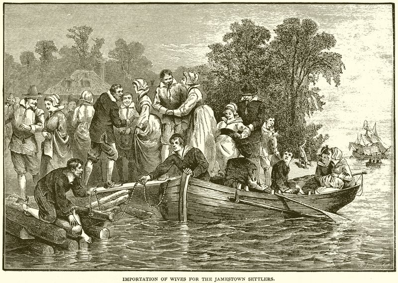 Importation of Wives for the Jamestown Settlers by English School