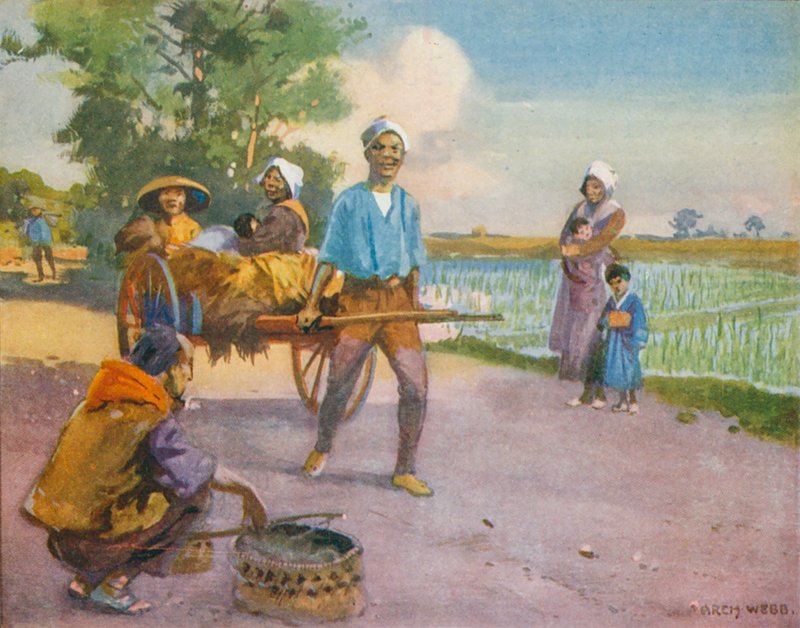 In Far Japan, Returning from the Rice Fields by English School
