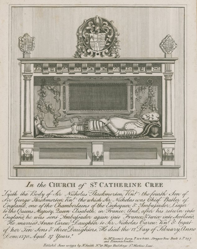 In the Church of St Catherine Cree, Lyeth the Body of Sir Nicholas Throkmorton by English School