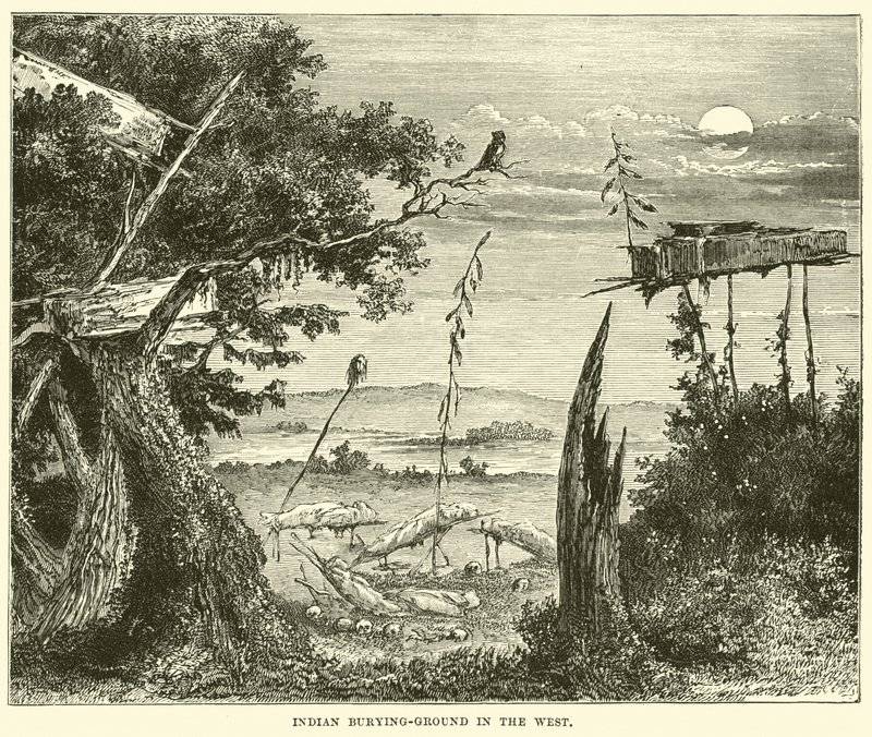 Indian burying-ground in the West by English School