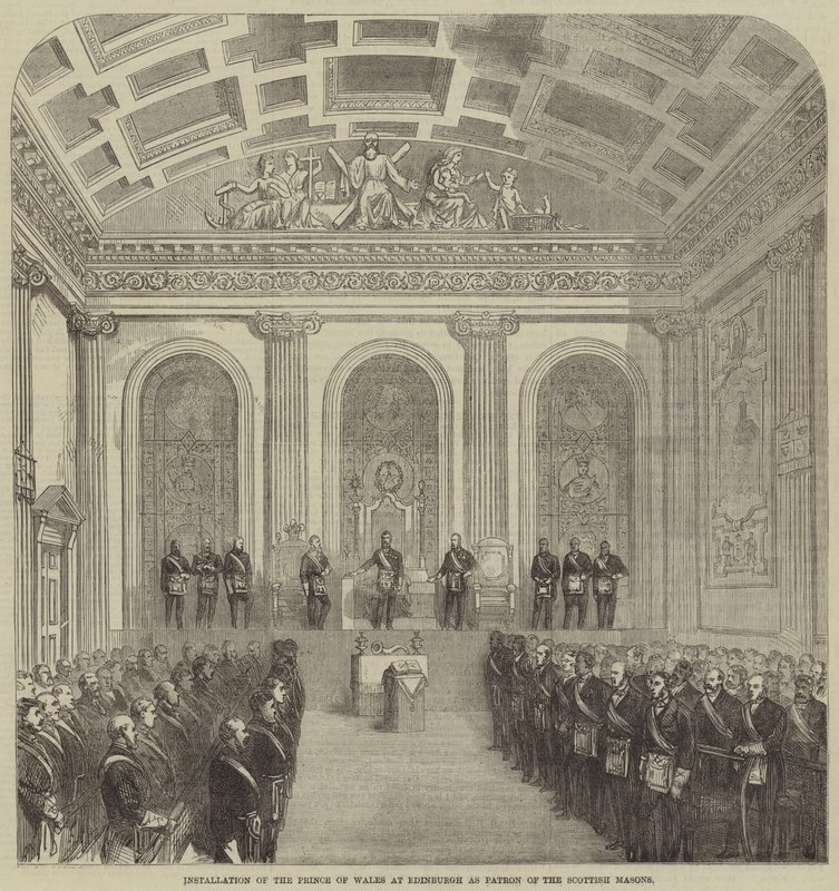 Installation of the Prince of Wales at Edinburgh as Patron of the Scottish Masons by English School