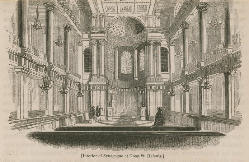 Interior of Synagogue at Great St Helens, London by English School