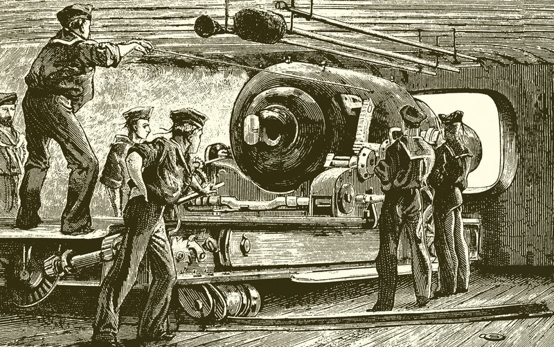 Interior of a Turret of an Ironclad by English School