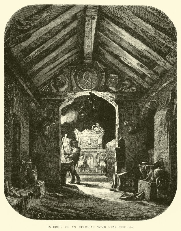 Interior of an Etruscan Tomb near Perugia by English School