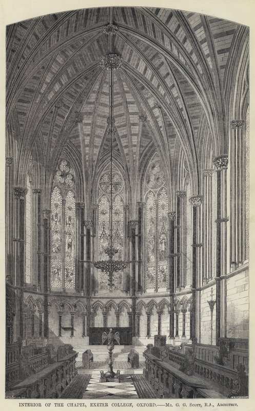 Interior of the Chapel, Exeter College, Oxford by English School