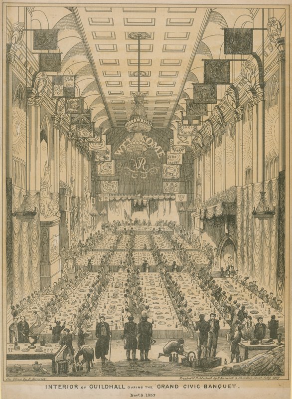 Interior of the Guildhall During the Grand Civic Banquet, 9 November 1837 by English School