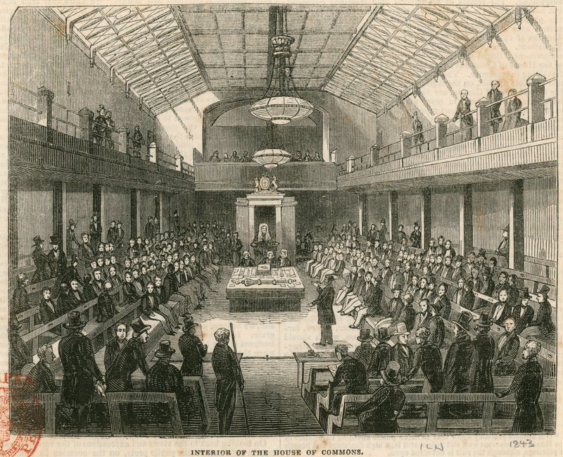Interior of the House of Commons, Westminster, London by English School