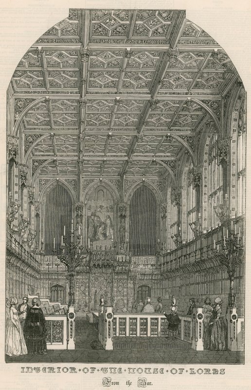 Interior of the House of Lords, Westminster, London, from the Bar by English School