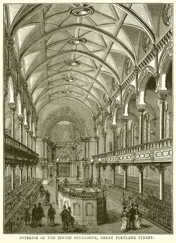 Interior of the Jewish Synagogue, Great Portland Street by English School