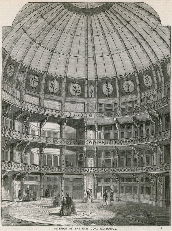 Interior of the New Coal Exchange, Thames Street by English School