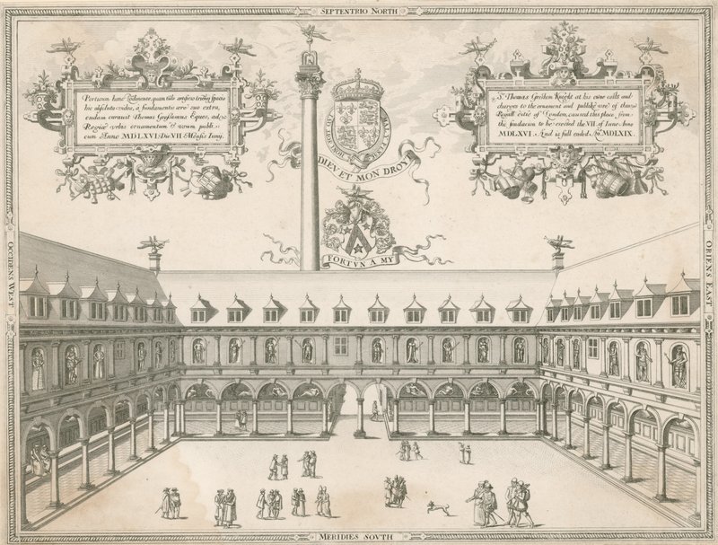 Interior of the Royal Exchange, London by English School