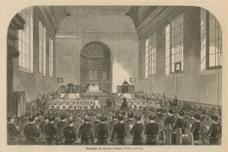 Interior of the Chapel During Divine Service by English School