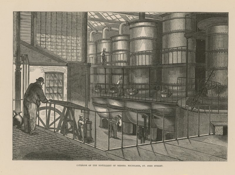 Interior of the Distillery of Messrs Nicholson by English School