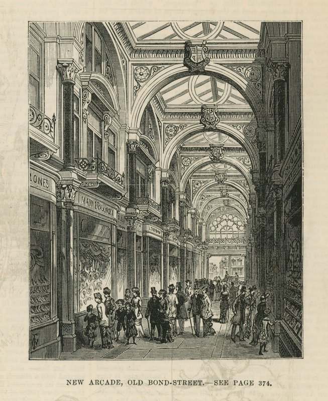 Interior of the New Arcade on Old Bond Street by English School