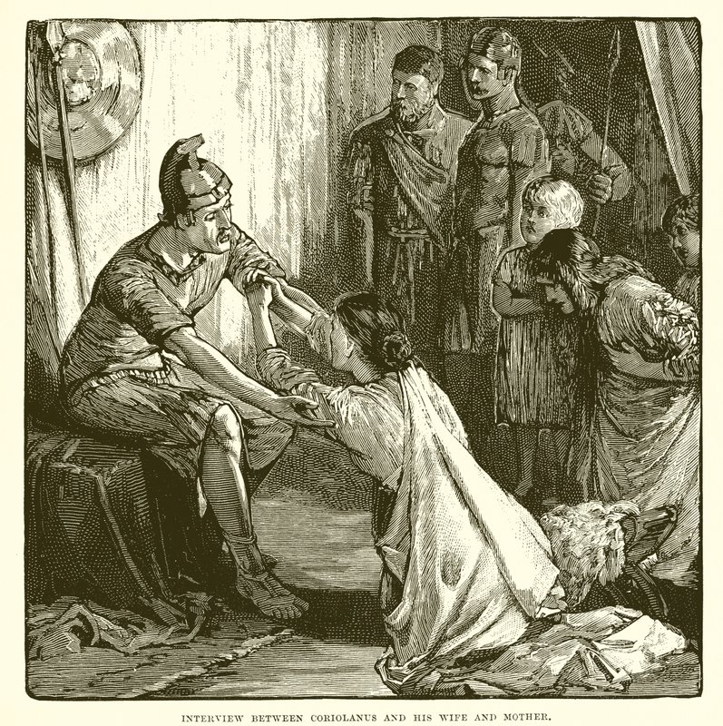Interview Between Coriolanus and His Wife and Mother by English School