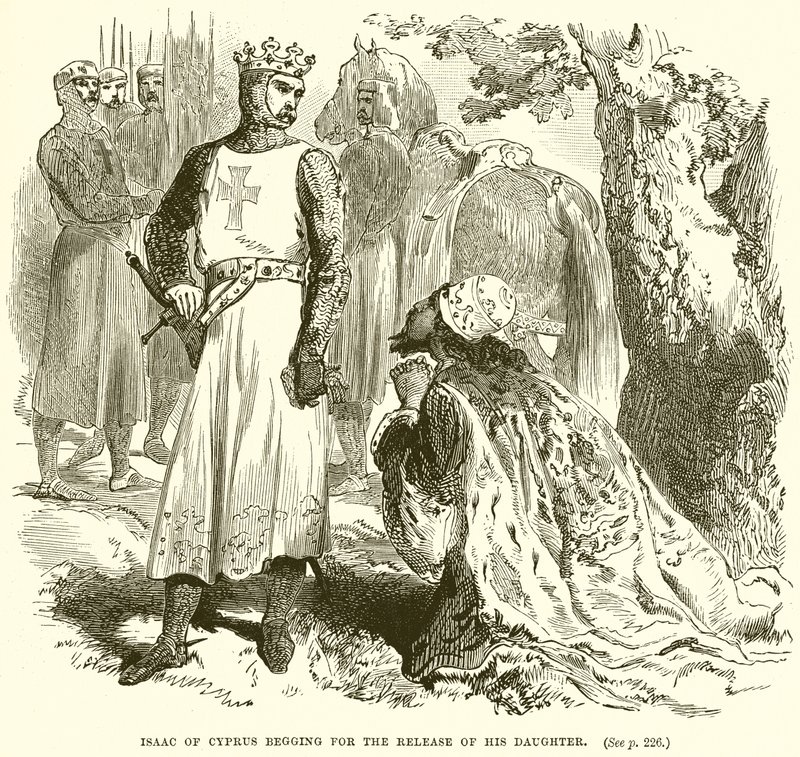 Isaac of Cyprus Begging for the Release of His Daughter by English School