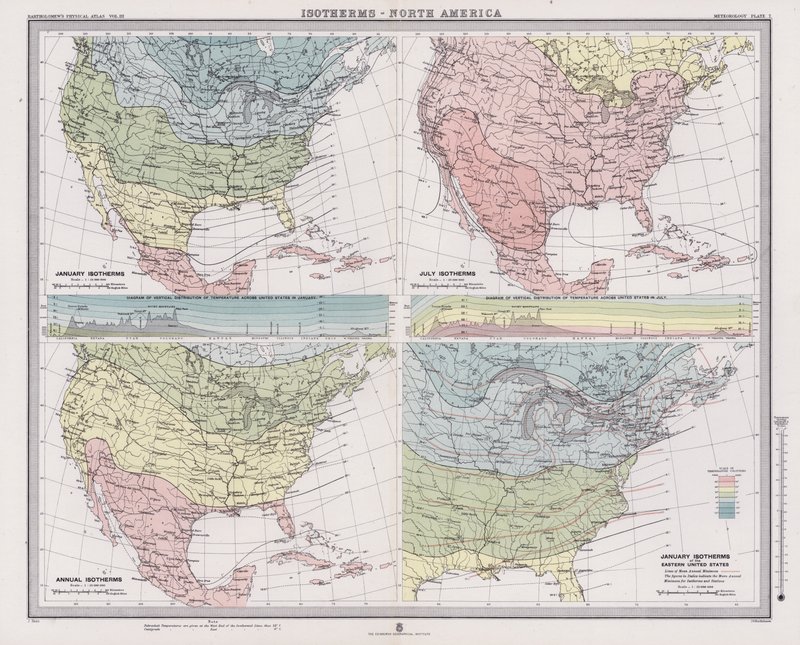 Isotherms, North America by English School