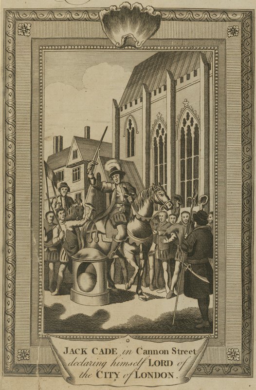 Jack Cade in Cannon Street declaring himself Lord of the City of London by English School