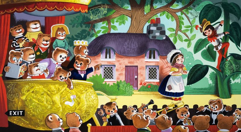 Jack and the Beanstalk Being Watched by Teddy Bears by English School